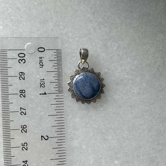 NWOT Sundance Midnight Sun Pendant, Blue Denim Quartz, Sterling Silver - Picture 3 of 3